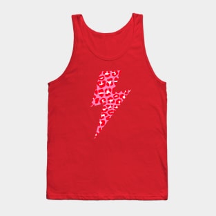 Pink and Red Leopard Print Lightning Bolt Tank Top